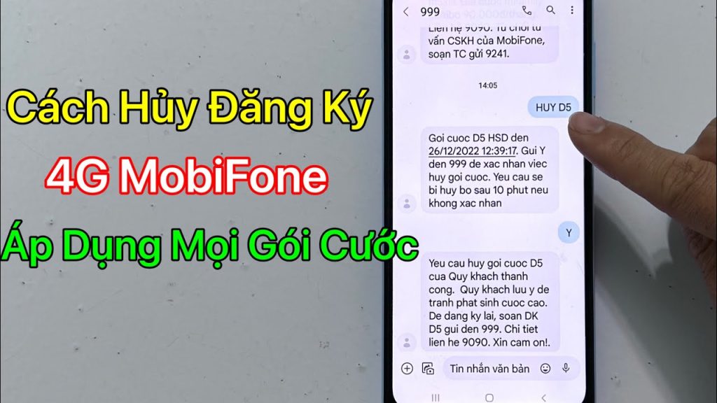 Các bước hủy gói THAGA5 Mobifone đơn giản