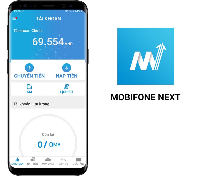 Next Mobifone - Ứng dụng quản lý tài khoản di động thông minh