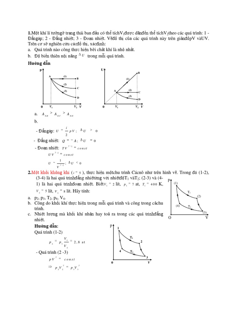 Bài tập và ví dụ về quá trình đẳng nhiệt
