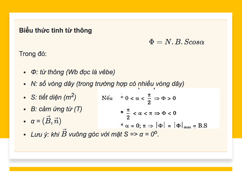 Công thức tính độ biến thiên từ thông là gì?