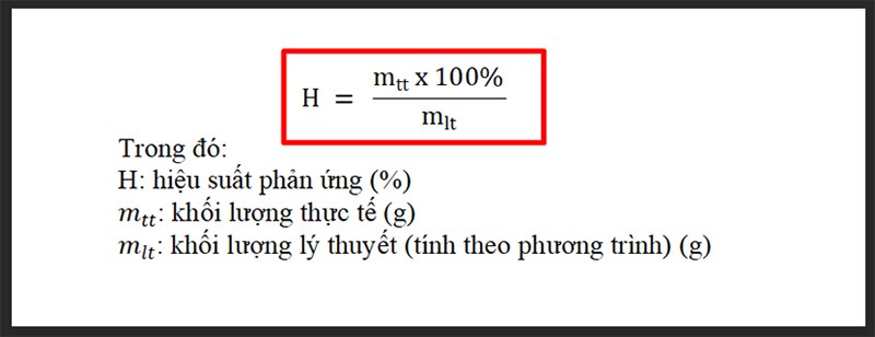 Công thức tính hiệu suất trong vật lý