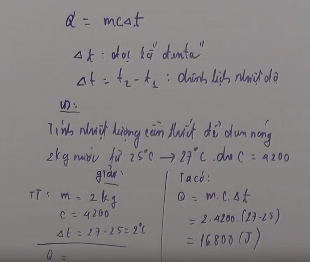 Công thức tính nhiệt năng và ứng dụng trong thực tế