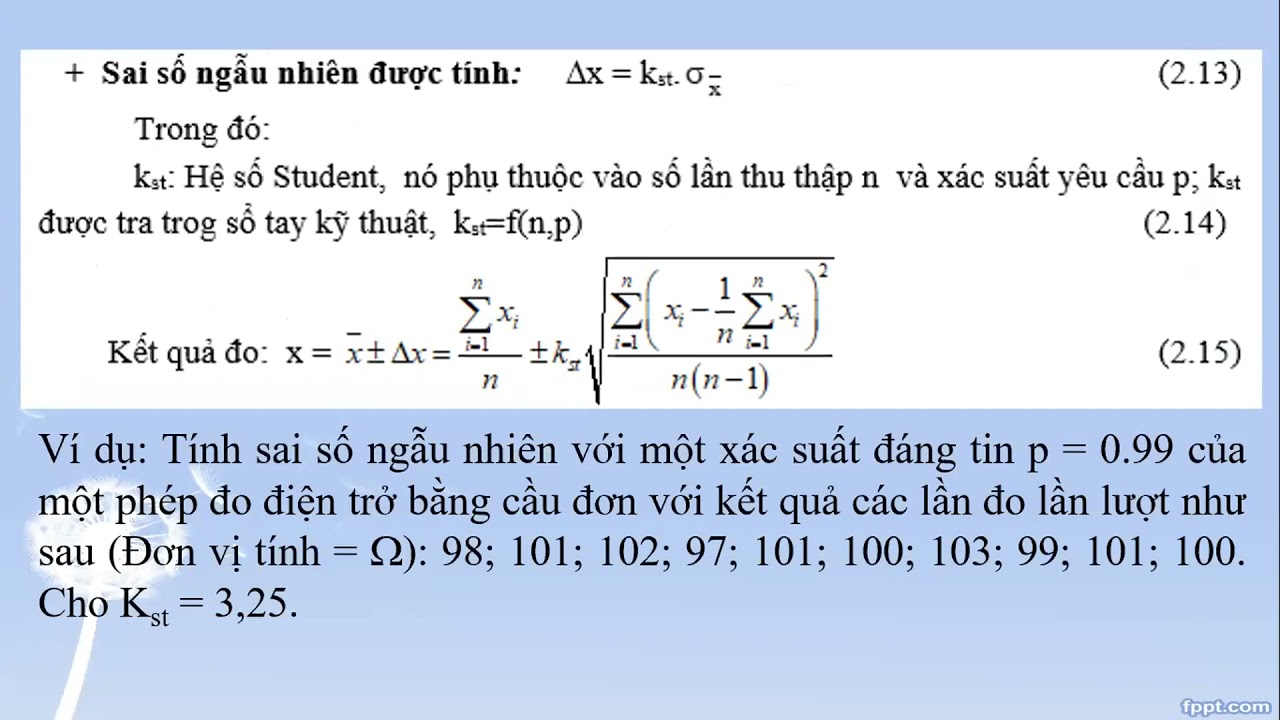 Công thức tính sai số trong đo lường vật lý