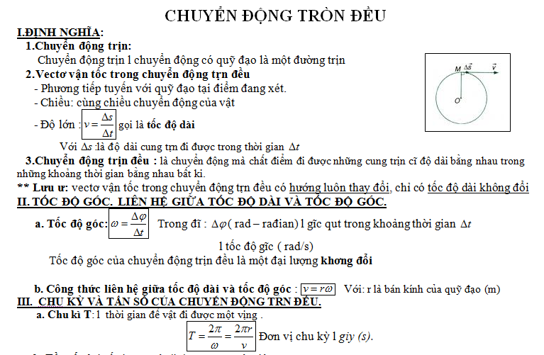 Công thức tính vận tốc góc trong chuyển động tròn