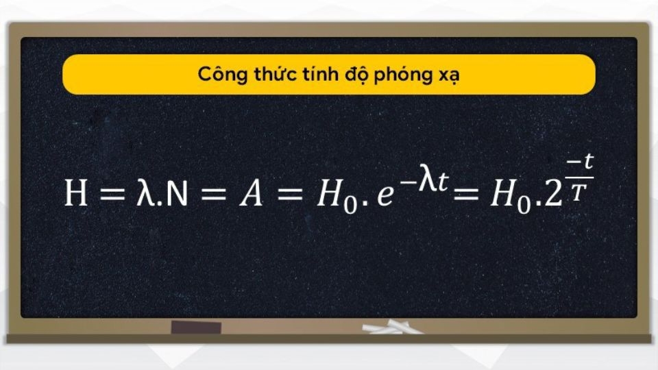 Ứng dụng công thức hằng số phóng xạ trong tính toán các đại lượng phóng xạ