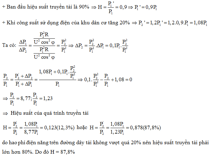 Ứng dụng thực tế của công thức hiệu suất truyền tải điện