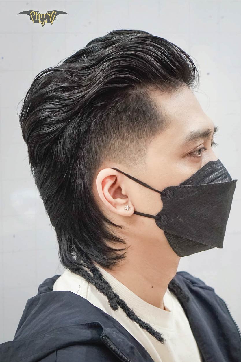 kiểu tóc mullet layer nam cho mặt vuông