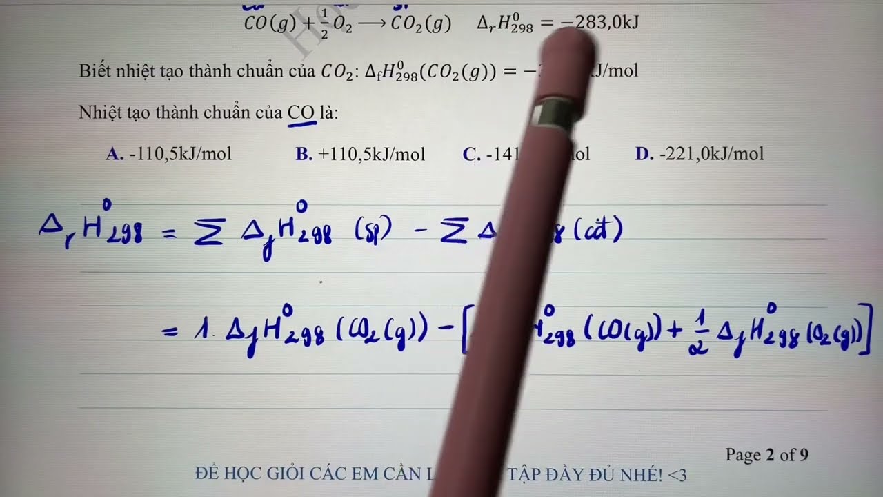 Cách tính biến thiên enthalpy và nhiệt phản ứng