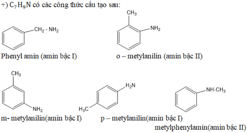 Công thức amin và cấu tạo phân tử