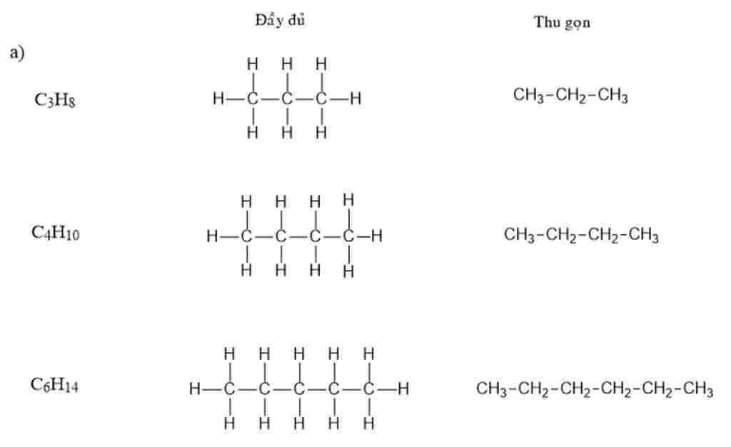 Công thức cấu tạo C3H8