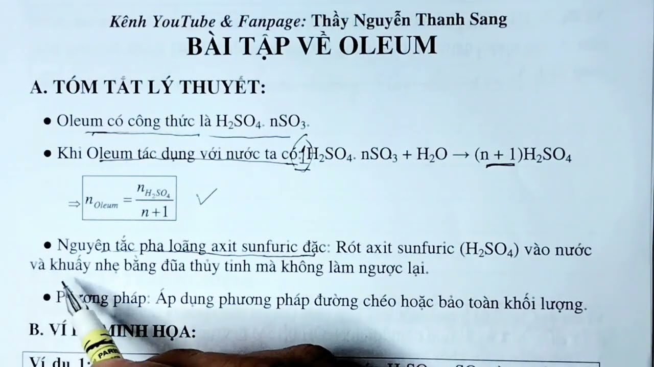 Oleum công thức và cấu tạo hóa học