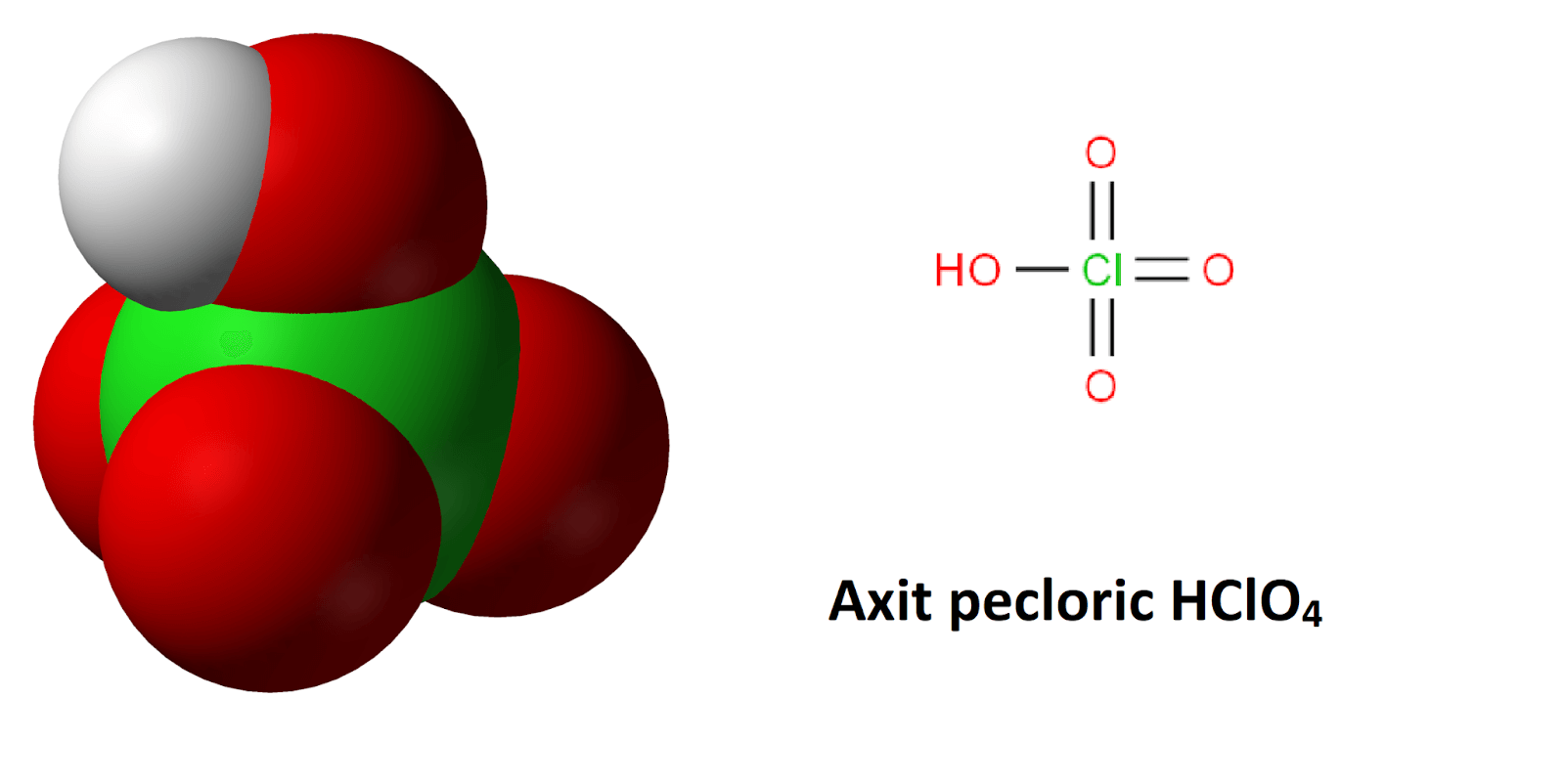 Tính chất hóa học đặc trưng của axit pecloric