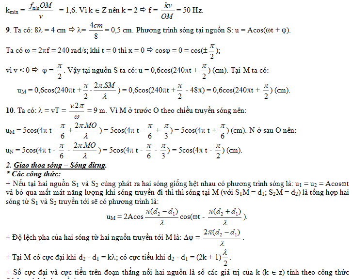 Các công thức tính toán cơ bản về sóng âm